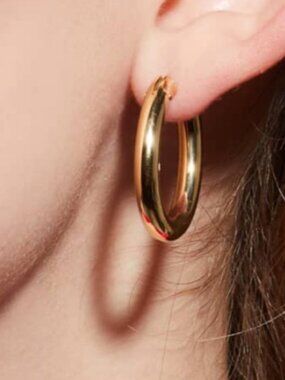 14Kt GOLD Hoop Earrings ITALY